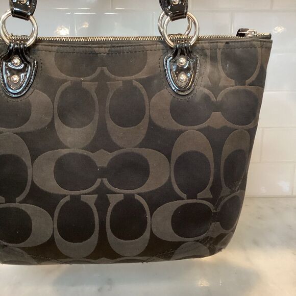 Coach Signature C Small Tote Bag Satchel Shoulder Bag - Picture 5 of 16